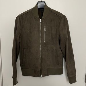 Banana Republic Suede green bomber jacket small